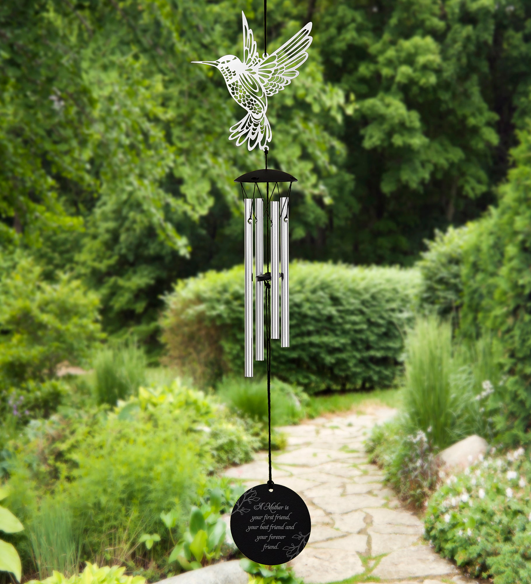 Mom is Your First Friend Personalized Hummingbird Wind Chimes